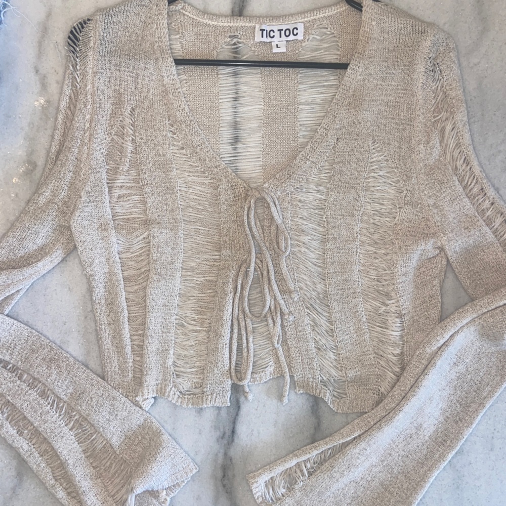 Tic Toc Ripped Long Sleeve Top